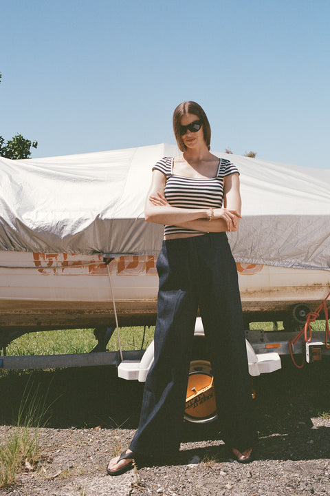 Navy Stripe Bridgette Tee