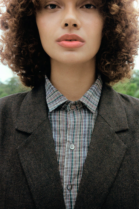 Brown Herringbone Blazer