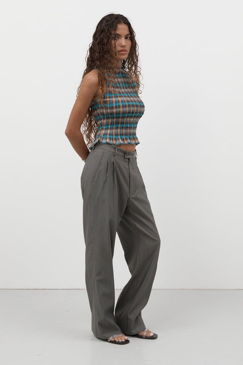 Pinstripe Tailored Wool Pant