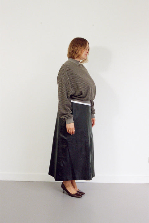 Charcoal Stripe Hemp Crew