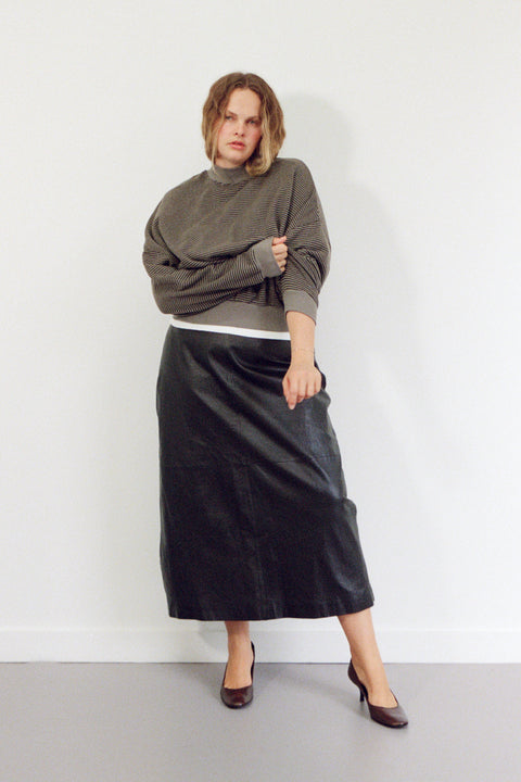 Charcoal Stripe Hemp Crew