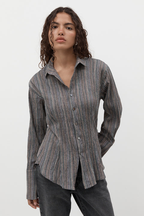 Charcoal Stripe Tailored Shirt