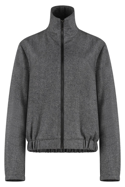 Charcoal Wool Bomber Jacket