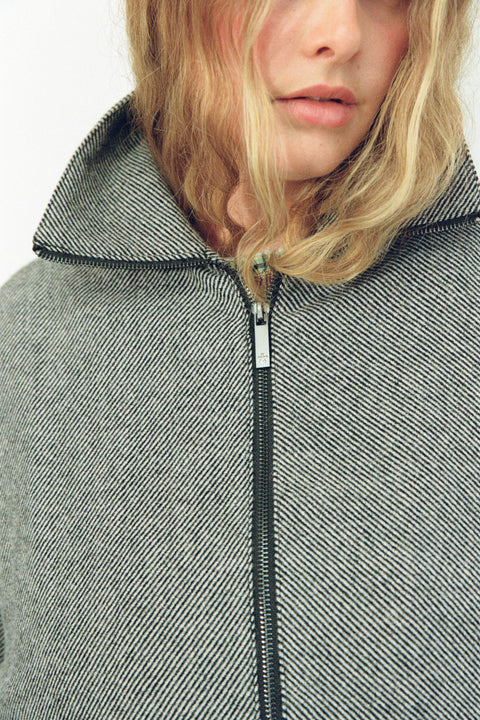Charcoal Wool Bomber Jacket [final sale]