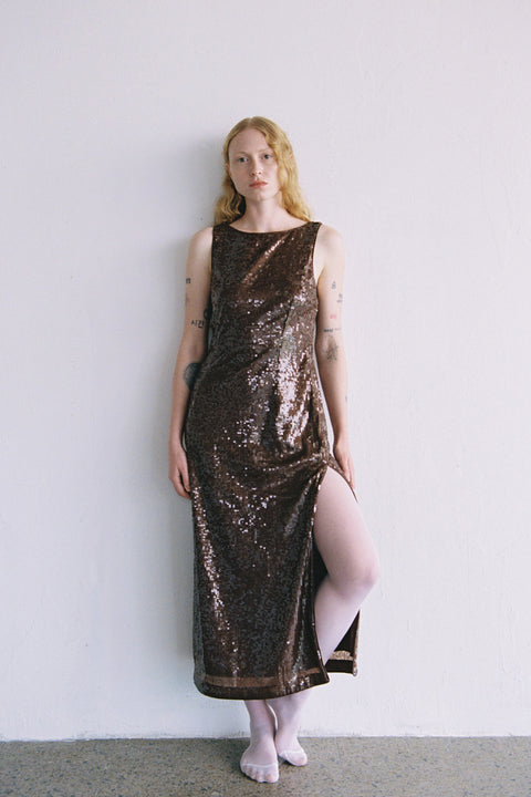 Chocolate Sequin Dress S Chocolate Sequin Dress S