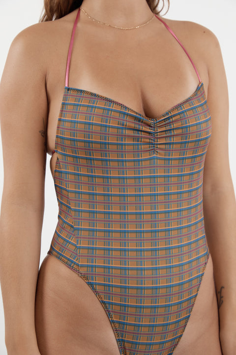 Chocolate Plaid Cindy One Piece