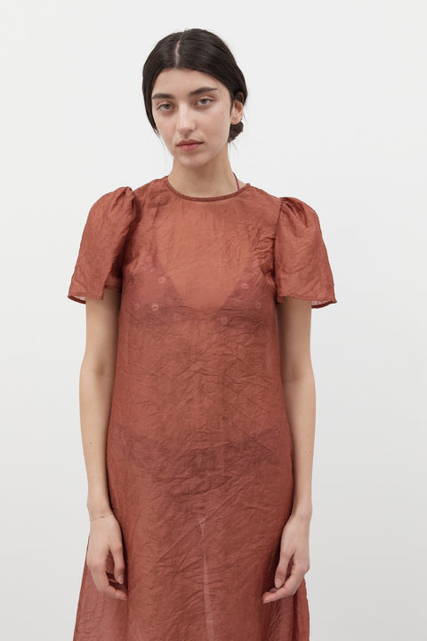 Crimson Garden Jacquard Dress