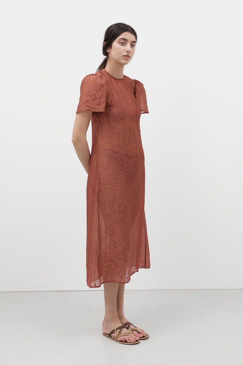 Crimson Garden Jacquard Dress