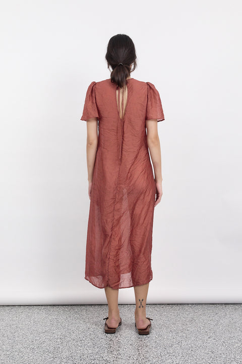 Crimson Garden Jacquard Dress