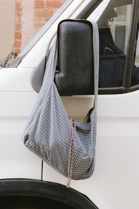 Plaid Reversible Crossbody Tote