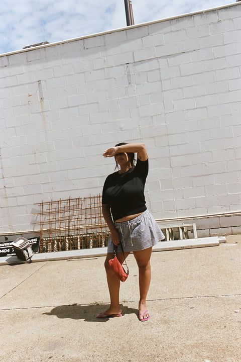 Oleeta is 5’8” and wears L