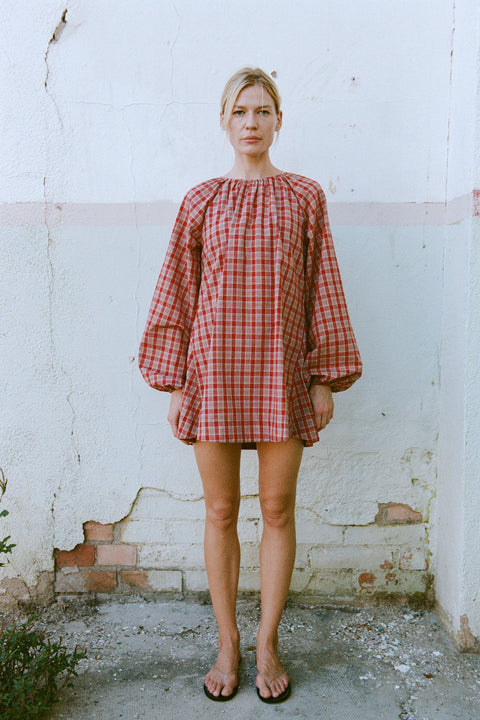Cranberry Plaid Edie Dress