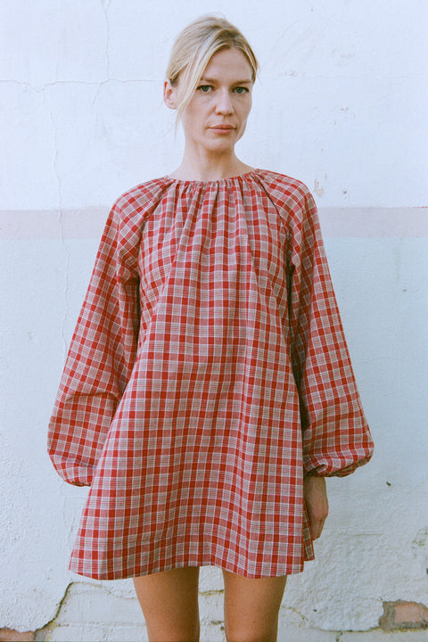 Cranberry Plaid Edie Dress