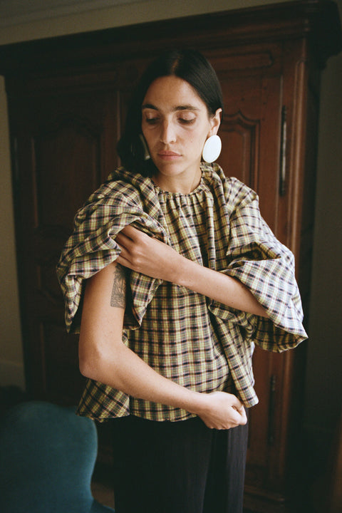 Lurex Plaid Edie Top