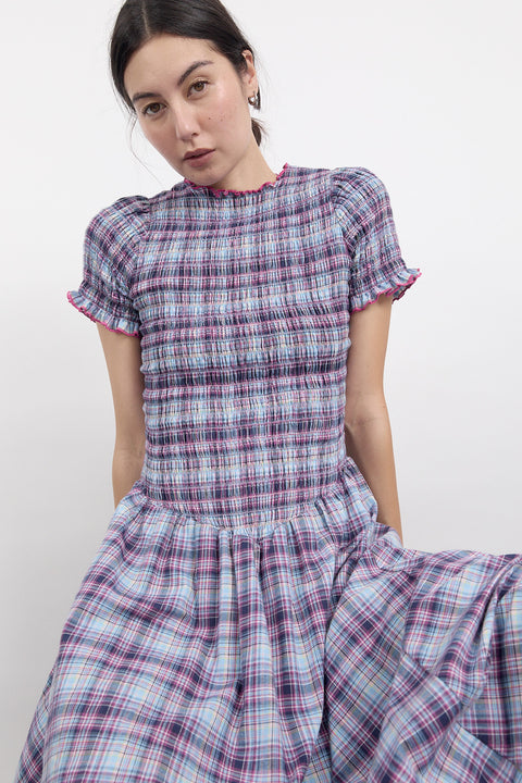 Grape Plaid Marta Dress