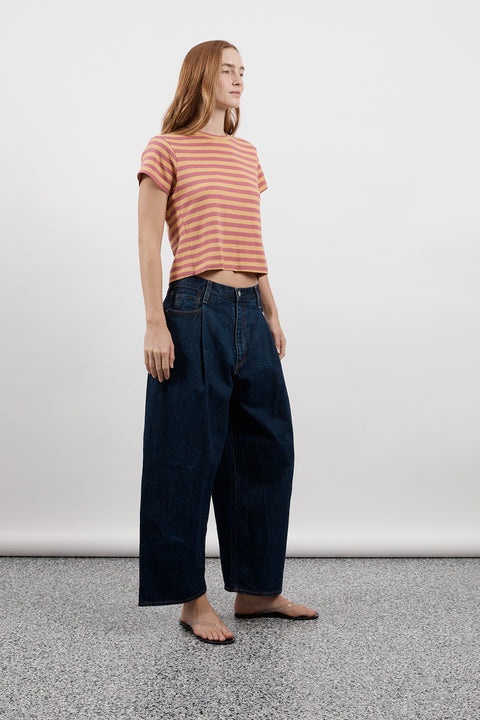 Grapefruit Stripe Hemp Baby Tee