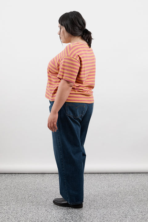 Grapefruit Stripe Hemp Baby Tee