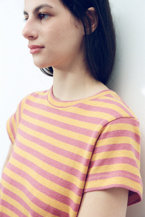 Grapefruit Stripe Hemp Baby Tee [final sale]