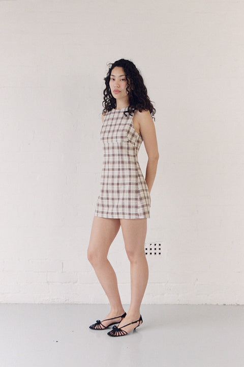 Plaid Hemp Pinafore