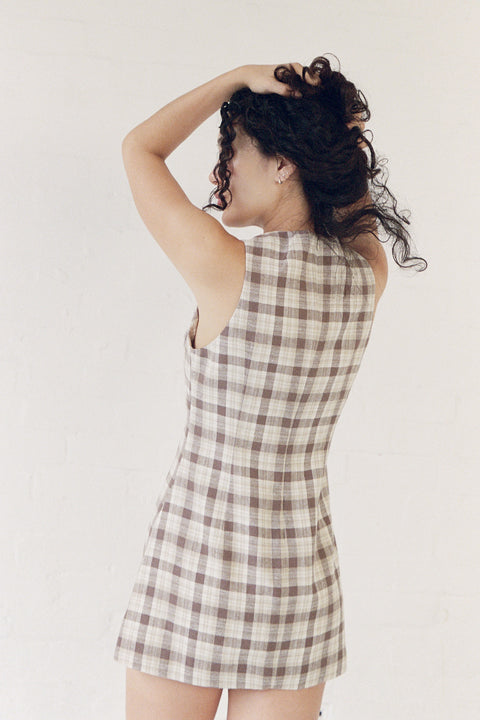 Plaid Hemp Pinafore