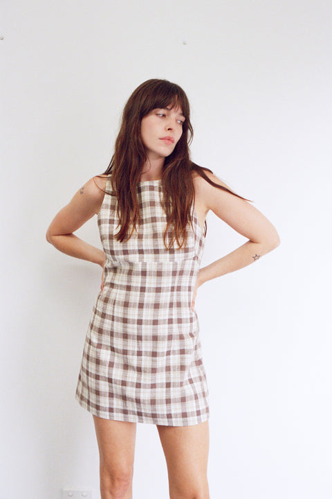 Plaid Hemp Pinafore