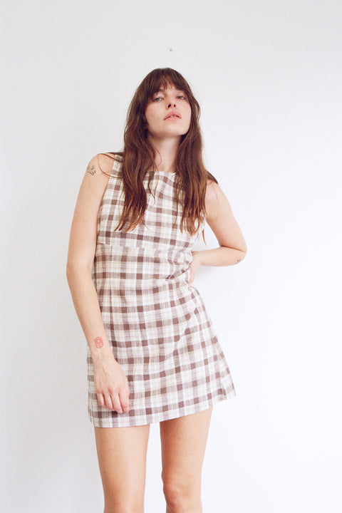 Plaid Hemp Pinafore