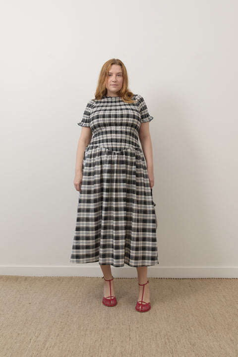 ruched marta dress in butter apres studio Black Marta Dress