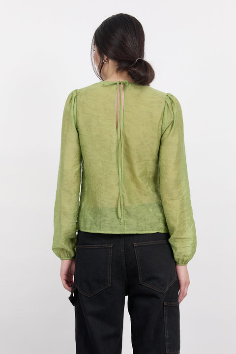 Jade Garden Jacquard Blouse