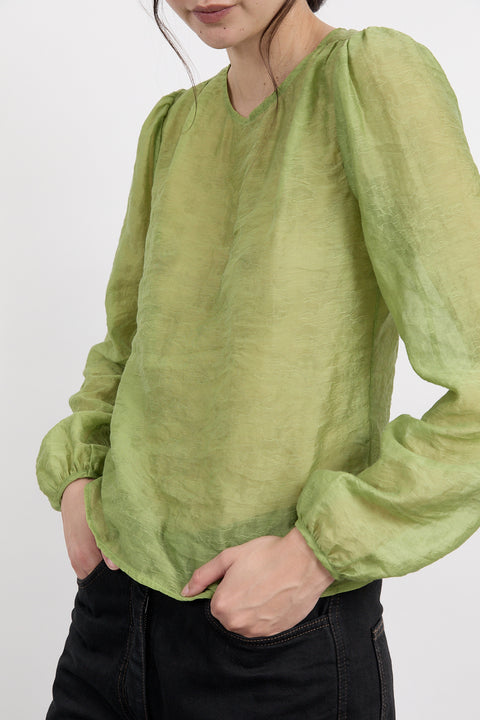 Jade Garden Jacquard Blouse