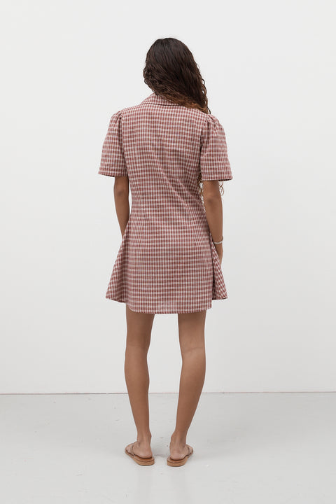 Jam Gingham Button Front Dress