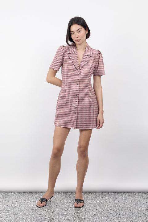 Jam Gingham Button Front Dress