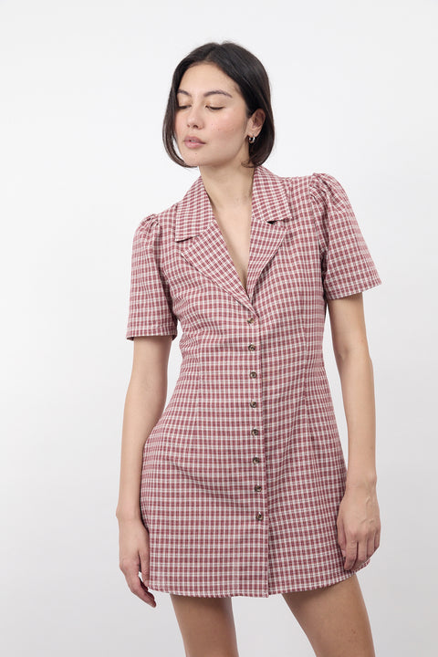 Jam Gingham Button Front Dress