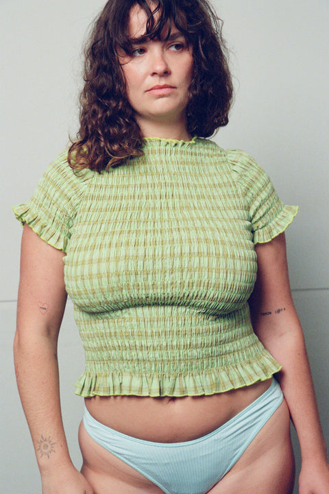 Lime Ruched Tee