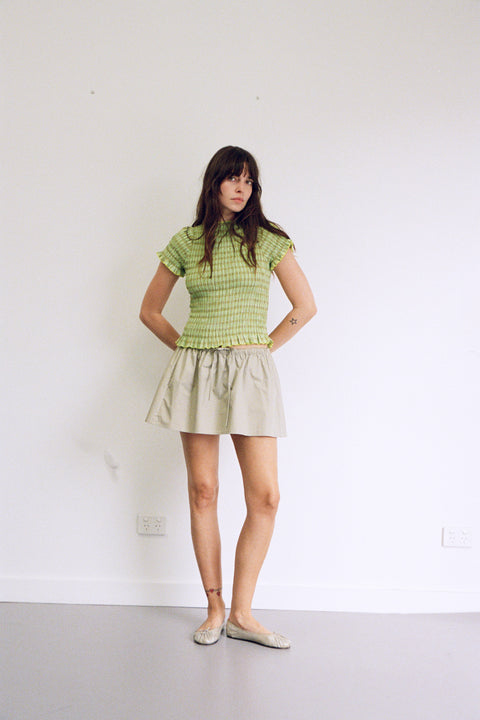 Lime Ruched Tee