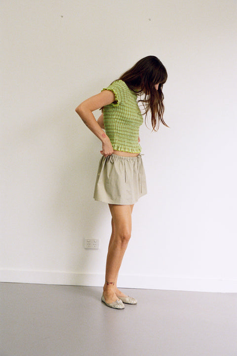 Lime Ruched Tee