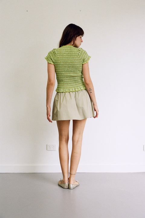Lime Ruched Tee