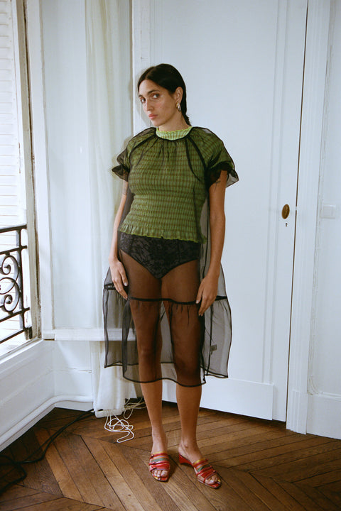 Lime Ruched Tee