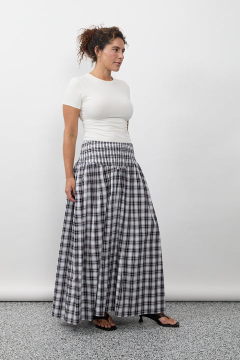 Liquorice Plaid Ruched Skirt