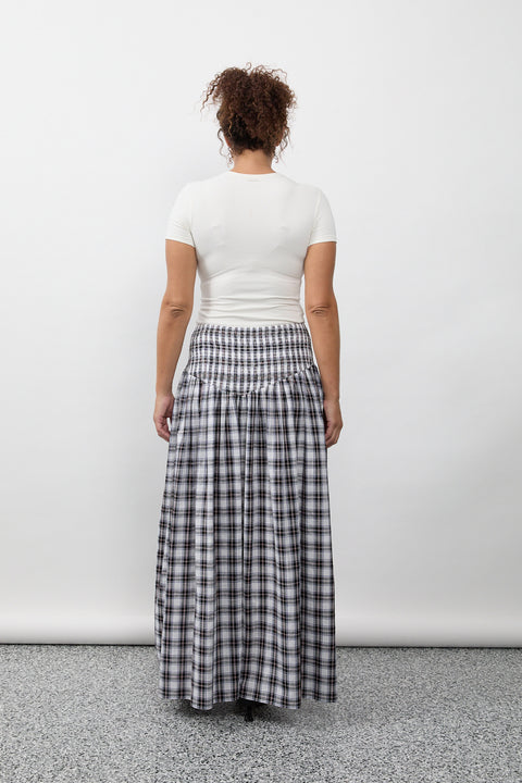 Liquorice Plaid Ruched Skirt