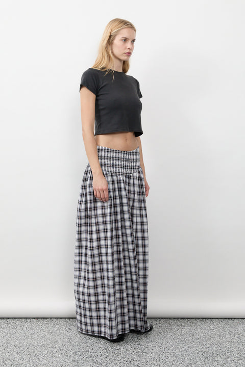Liquorice Plaid Ruched Skirt