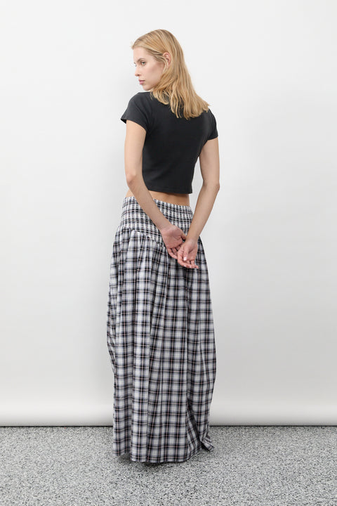Liquorice Plaid Ruched Skirt