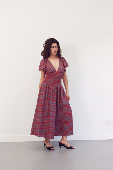 Plum Gingham Marlo Dress