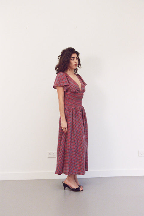 Plum Gingham Marlo Dress
