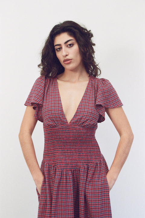 Plum Gingham Marlo Dress
