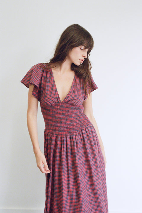 Plum Gingham Marlo Dress