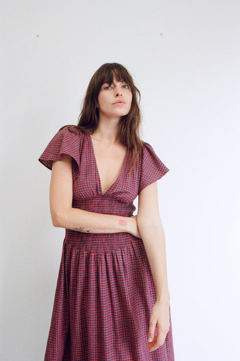 Plum Gingham Marlo Dress