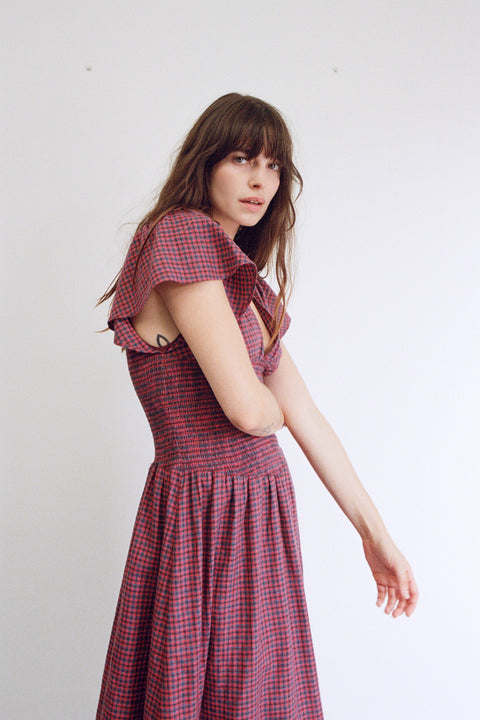 Plum Gingham Marlo Dress