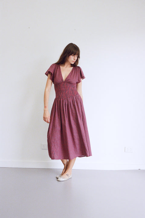 Plum Gingham Marlo Dress