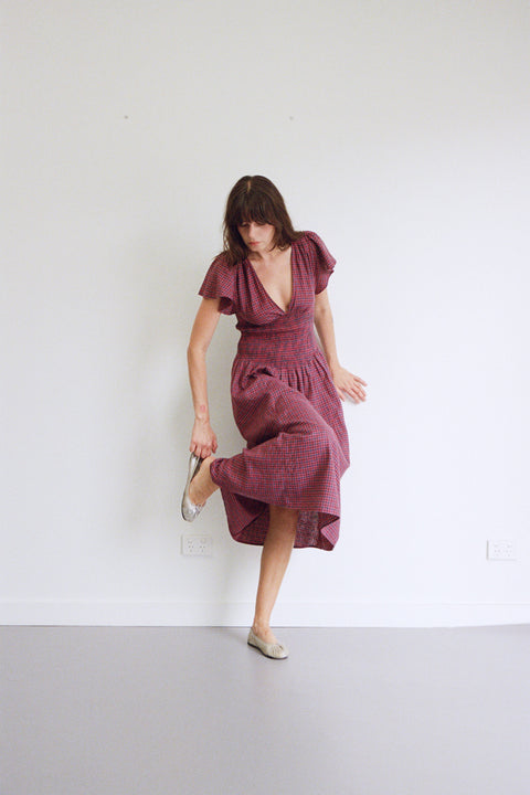 Plum Gingham Marlo Dress