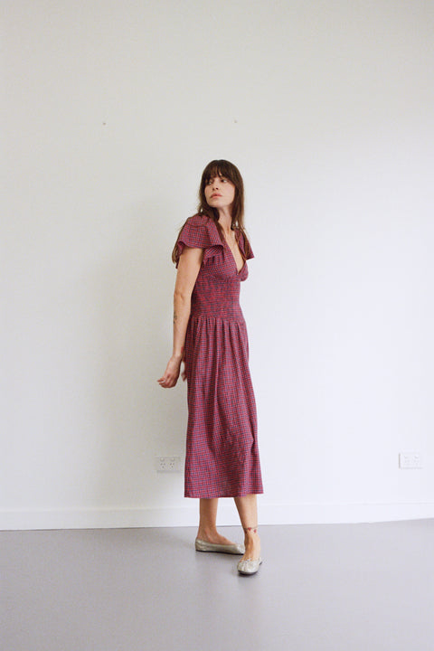 Plum Gingham Marlo Dress